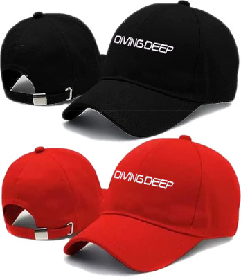 Diving deep Embroidered Sports/Regular Cap Cap(Pack of 2)