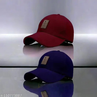 bynomo Self Design, Solid Sports/Regular Cap Cap(Pack of 2)