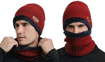 YOUTH ROBE Solid Beanie Cap(Pack of 2)