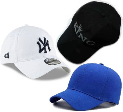 blutech Solid, Self Design, Embroidered Sports/Regular Cap Cap(Pack of 3)