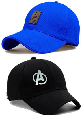 CLASSYMESSI Solid, Self Design, Printed Sports/Regular Cap Cap(Pack of 2)