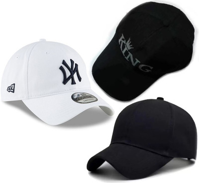 CLASSYMESSI Solid, Self Design, Embroidered Sports/Regular Cap Cap(Pack of 3)