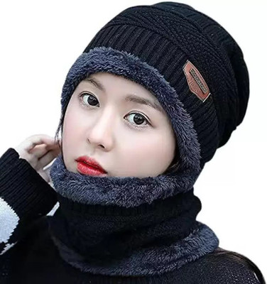 KHRTSMR Self Design Beanie Cap(Pack of 2)