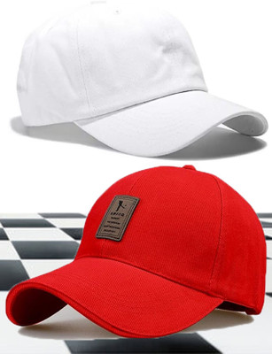 cap world Solid, Self Design, Printed Sports/Regular Cap Cap(Pack of 2)
