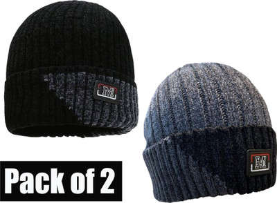 Moda Bay Striped Beanie Cap(Pack of 2)
