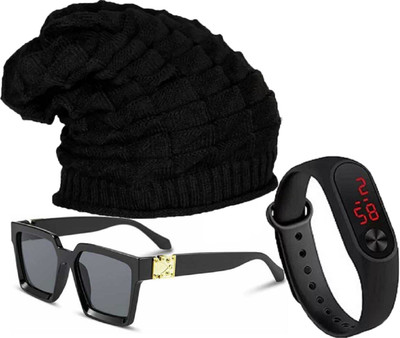 FLEXCY Beanie Cap(Pack of 3)