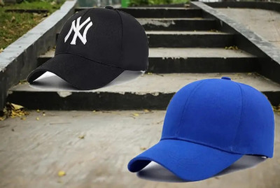 BLUCAPS Self Design, Solid Sports/Regular Cap Cap(Pack of 2)