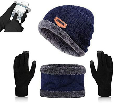 TruFlair Solid Beanie Cap(Pack of 3)