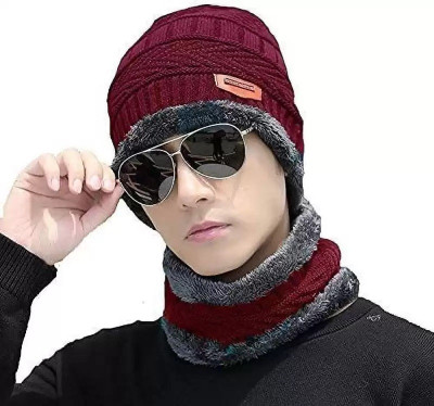 YIMK Woven Beanie Cap(Pack of 2)