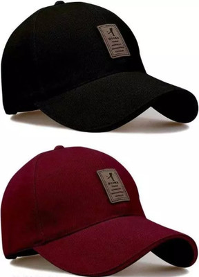 Welim Solid, Applique Sports/Regular Cap Cap(Pack of 2)