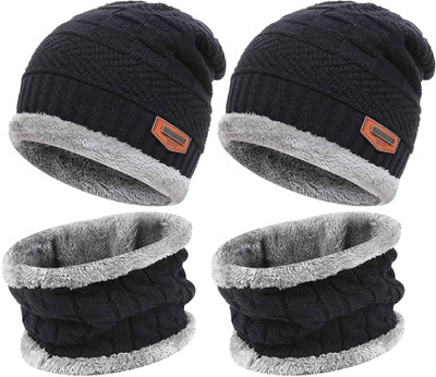 FStyler Solid Beanie Cap(Pack of 2)
