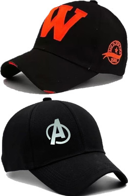 CLASSYMESSI Solid, Self Design, Embroidered Sports/Regular Cap Cap(Pack of 2)
