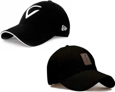 HMOGOVON Solid Sports/Regular Cap Cap(Pack of 2)