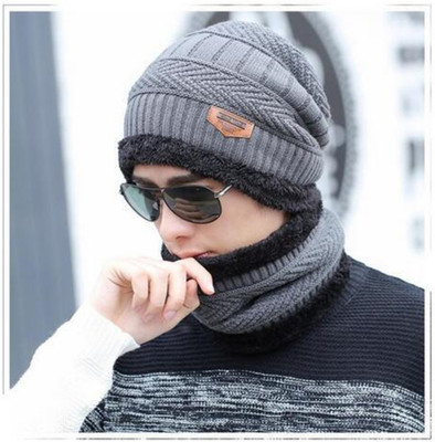 AlexVyan Solid, Self Design Beanie Cap