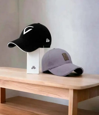 FD FLORIDA Embroidered, Solid, Self Design Sports/Regular Cap Cap(Pack of 2)