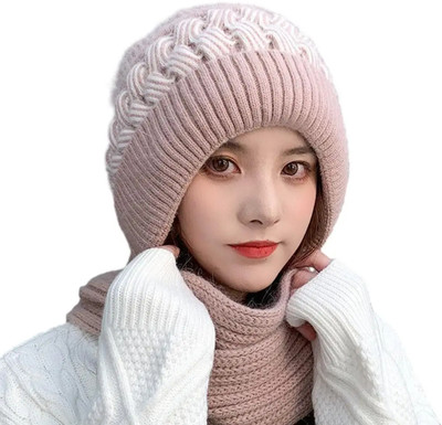 TRICKEY SHOPPER Self Design Beanie Cap
