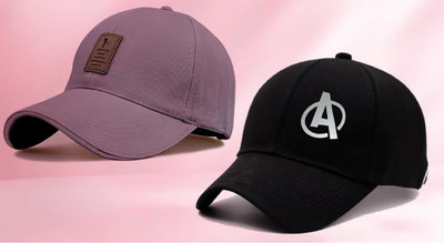 cap world Checkered, Self Design, Solid Sports/Regular Cap Cap(Pack of 2)