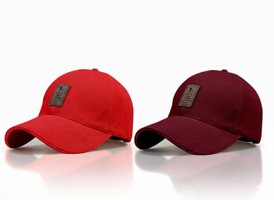 cap world Embroidered, Self Design, Solid Sports/Regular Cap Cap(Pack of 2)