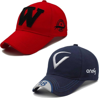 CLASSYMESSI Solid, Self Design, Embroidered Sports/Regular Cap Cap(Pack of 2)