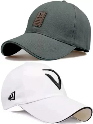 BLUCAPS Embroidered, Solid, Self Design Sports/Regular Cap Cap(Pack of 2)