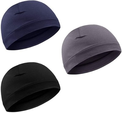 PAROPKAR Solid Skull Cap Cap(Pack of 3)