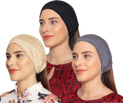 MONATI Solid Skull Cap Cap(Pack of 3)