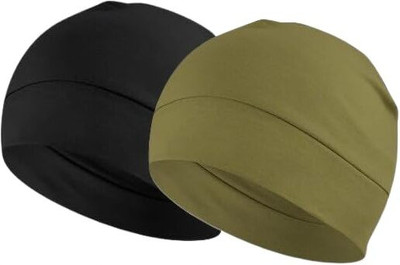 HEENA HOSIERY Solid Skull Cap Cap(Pack of 2)