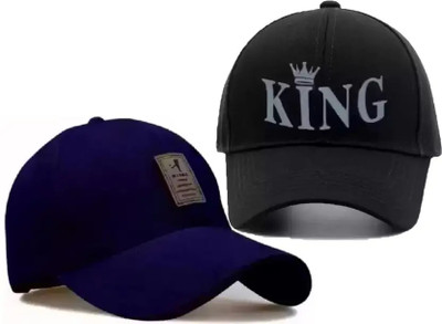 cap world Embroidered, Self Design, Striped, Solid Sports/Regular Cap Cap(Pack of 2)