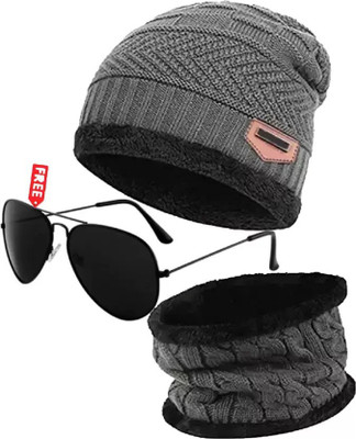 SPORT COLLECTION Woven Beanie Cap(Pack of 3)