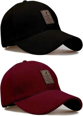 Welim Self Design Sports/Regular Cap Cap(Pack of 2)