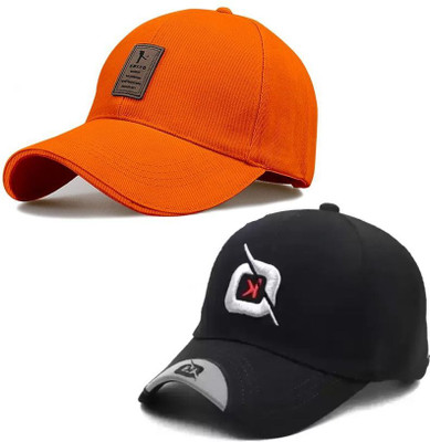 cap world Solid, Self Design, Embroidered Sports/Regular Cap Cap(Pack of 2)