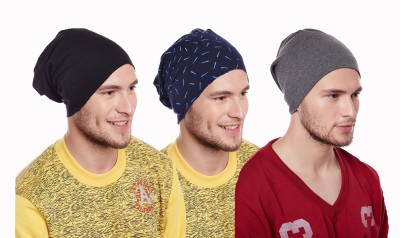 VIMAL JONNEY Solid Beanie Cap(Pack of 3)