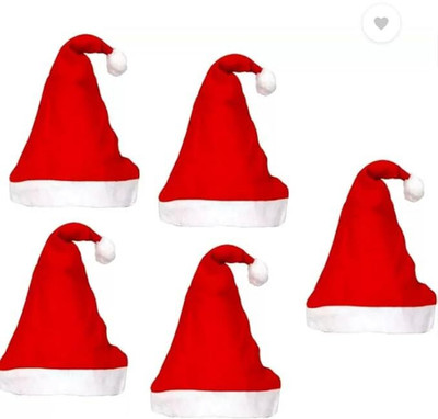 FancyAgents Solid Santa Cap Cap(Pack of 5)