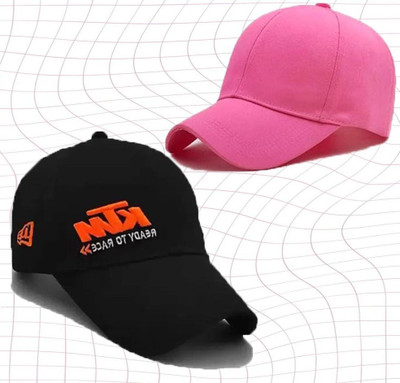 ILLEARION Solid, Self Design, Embroidered Sports/Regular Cap Cap(Pack of 2)