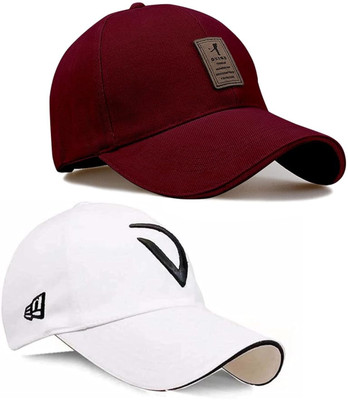 CLASSYMESSI Solid, Self Design, Embroidered Sports/Regular Cap Cap(Pack of 2)