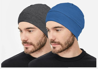 Run India Solid Skull Cap Cap(Pack of 2)