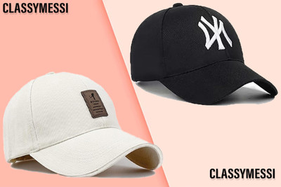 CLASSYMESSI Solid, Self Design, Embroidered Sports/Regular Cap Cap(Pack of 2)
