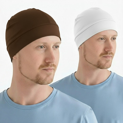 GSFASHION Solid Skull Cap Cap(Pack of 2)