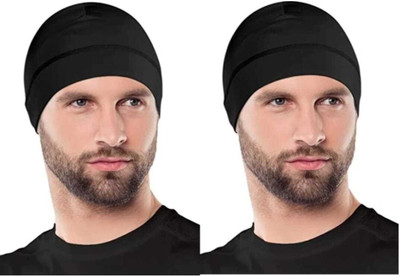 Maa Hosiery Solid Skull Cap Cap(Pack of 2)