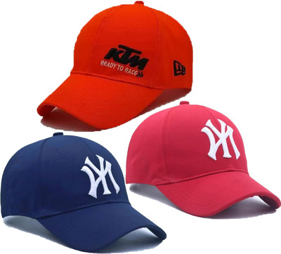 CLASSYMESSI Solid, Self Design, Embroidered Sports/Regular Cap Cap(Pack of 3)