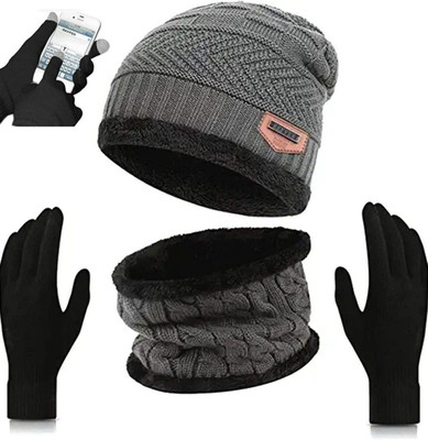 CRUMSIUM Beanie Cap(Pack of 3)