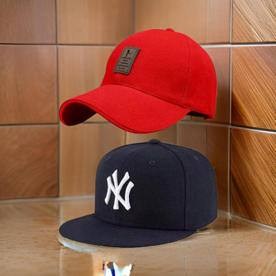 bynomo Embroidered, Solid, Self Design Sports/Regular Cap Cap(Pack of 2)