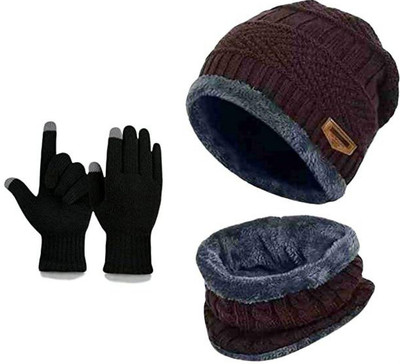 YOUTH ROBE Solid Beanie Cap(Pack of 2)