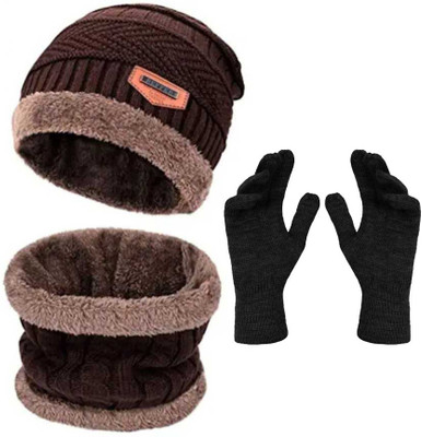 vactly Checkered, Solid, Striped, Woven Monkey Cap Cap(Pack of 4)
