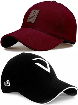 M John's Embroidered, Solid, Self Design Sports/Regular Cap Cap(Pack of 2)