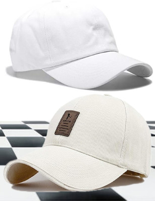 CLASSYMESSI Solid, Self Design Sports/Regular Cap Cap(Pack of 2)