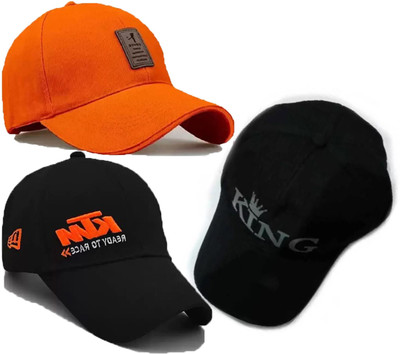 blutech Solid, Self Design, Embroidered Sports/Regular Cap Cap(Pack of 3)