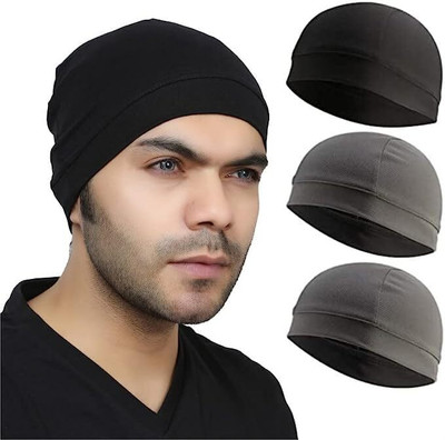 Alipzone Solid Skull Cap Cap(Pack of 3)