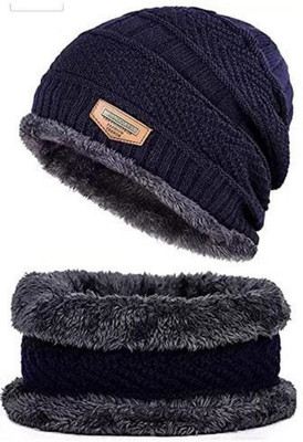 Red Ballons Solid Beanie Cap(Pack of 2)