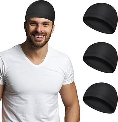 Vaco Fashion Solid Skull Cap Cap(Pack of 3)